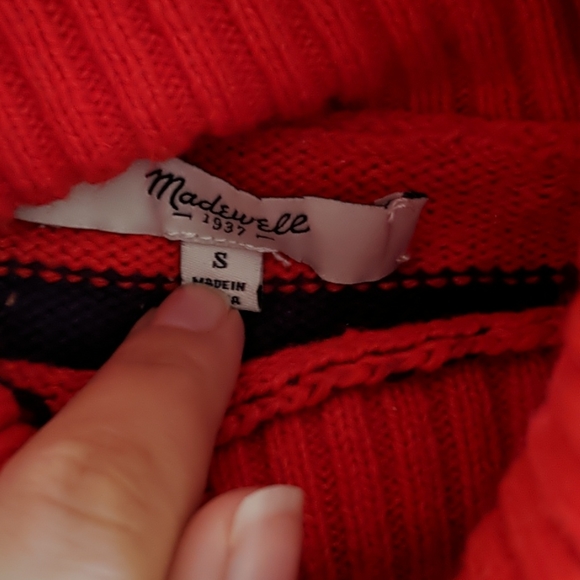 Madewell Striped Turtleneck Cozy Knit Sweater - Picture 3 of 5